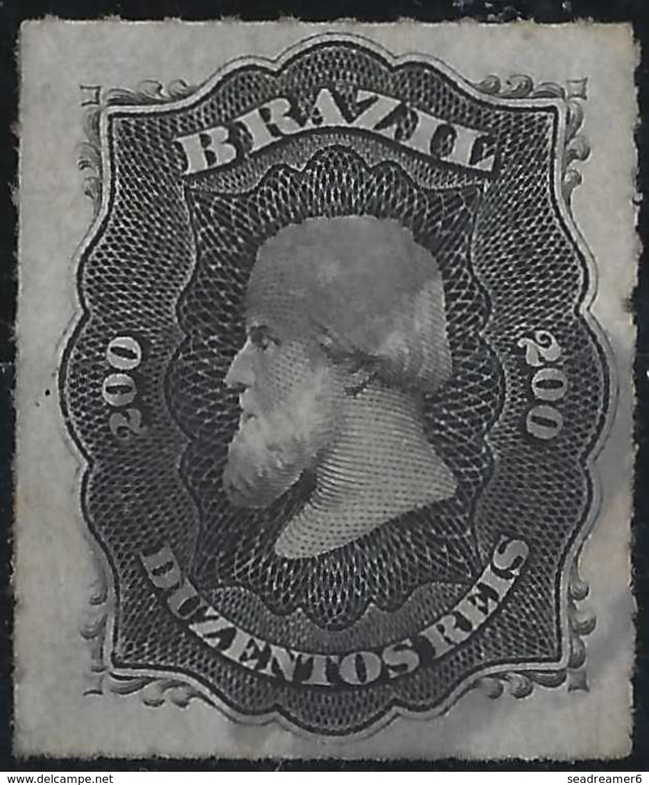 Brésil Don Pedro N°35, 200 Reis Oblitéré Bouchon à 4 Quarts Superbe - Used Stamps