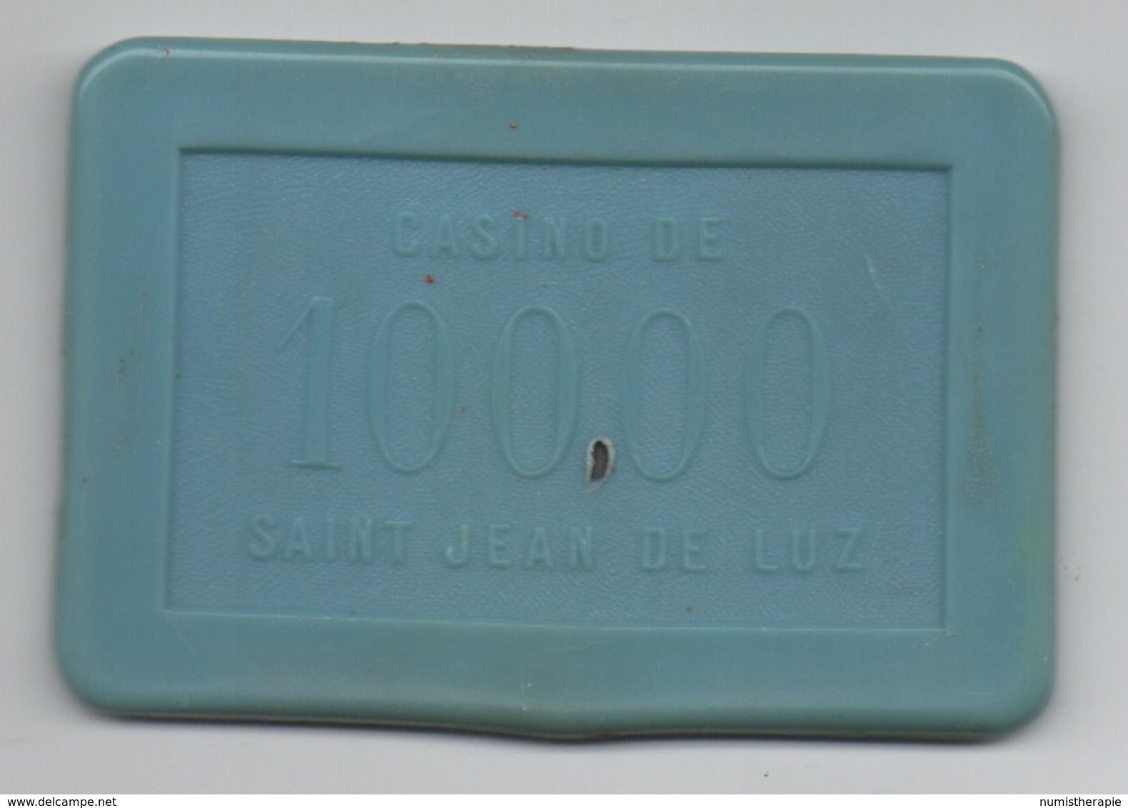 Plaque : Casino De Saint Jean De Luz 10000 Francs >>> 100,00 NF : Numérotée 67 - Casino