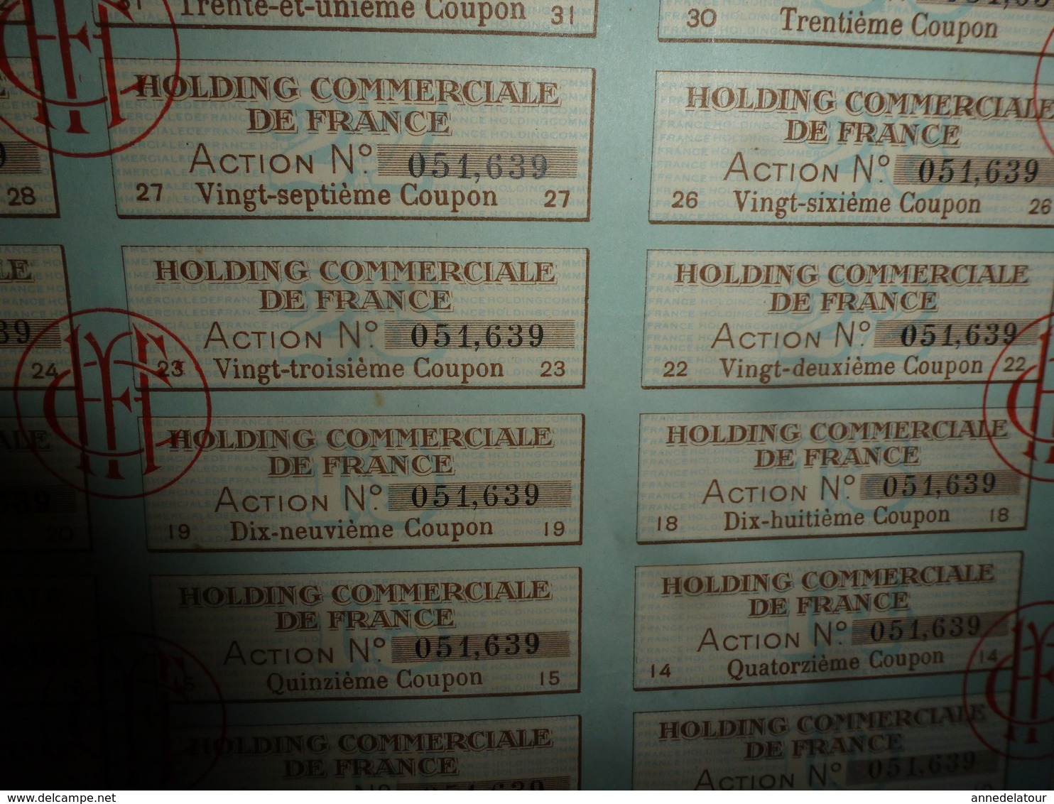 1928  ACTIONS ----> HOLDING COMMERCIALE De FRANCE - Agriculture