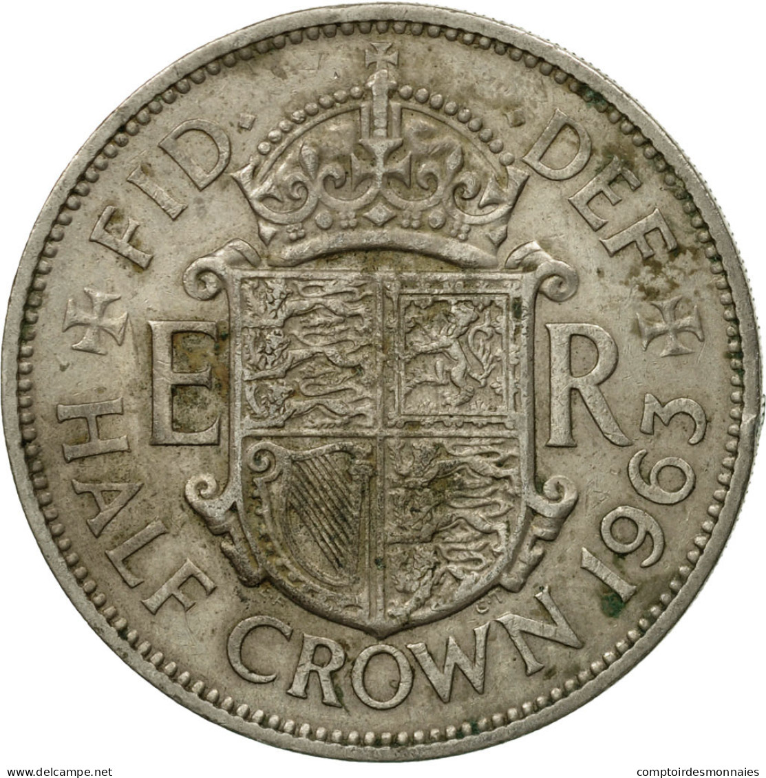 Monnaie, Grande-Bretagne, Elizabeth II, 1/2 Crown, 1963, TTB, Copper-nickel - K. 1/2 Crown