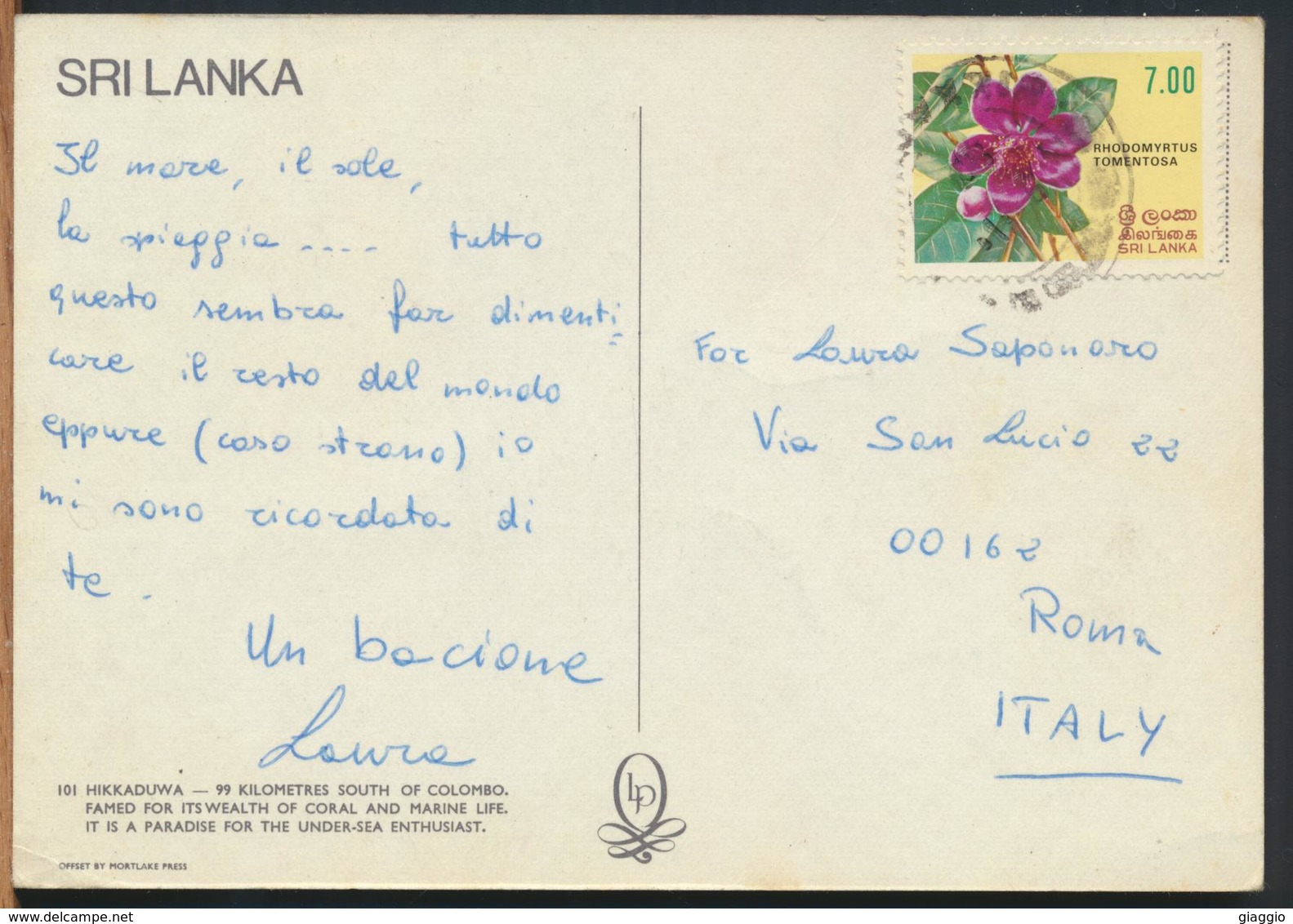 °°° 12135 - SRI LANKA - HIKKADUWA - VIEWS - 1987 With Stamps °°° - Sri Lanka (Ceylon)