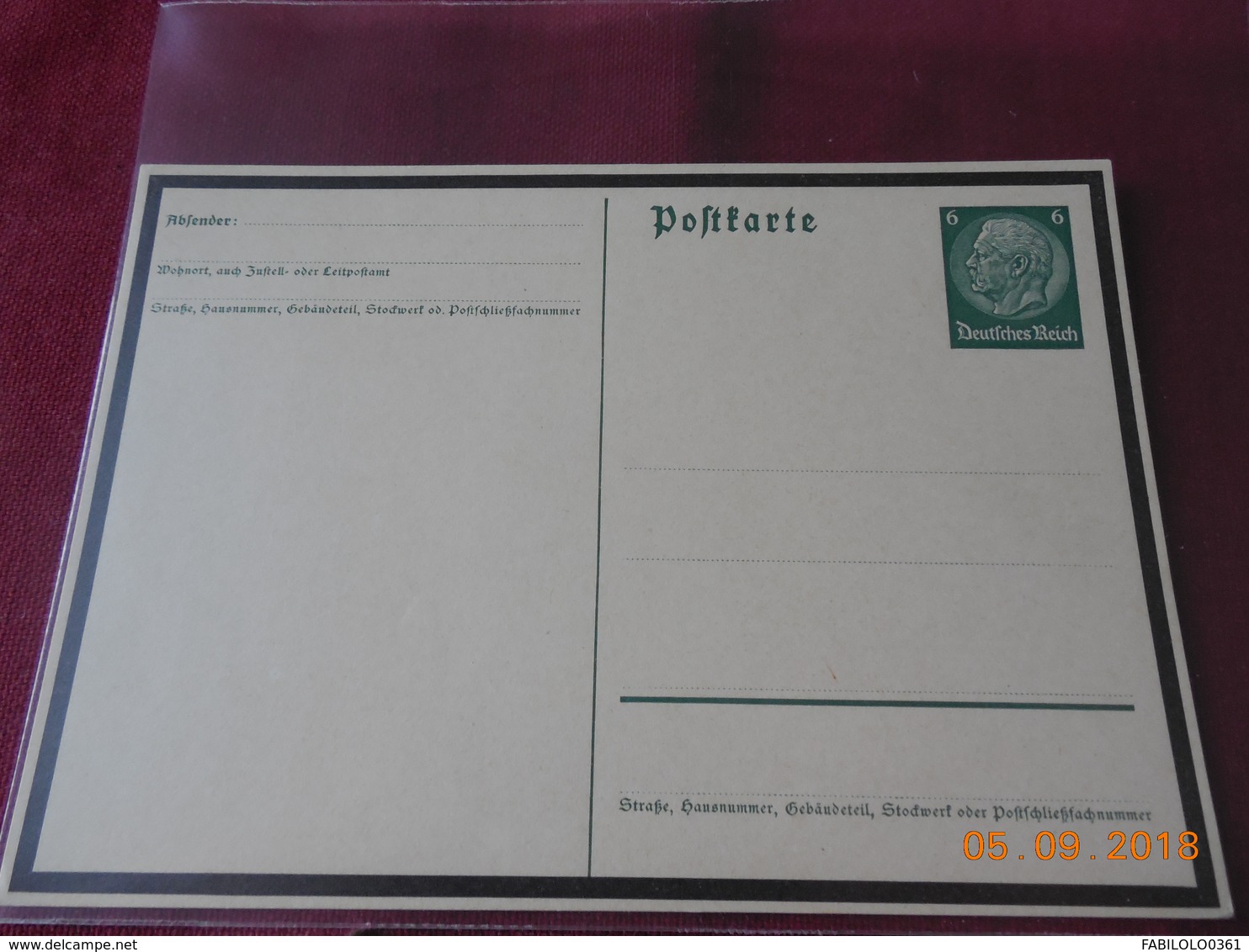 Carte Entier Postal D Allemagne Avec Encadrement Noir - Briefe U. Dokumente