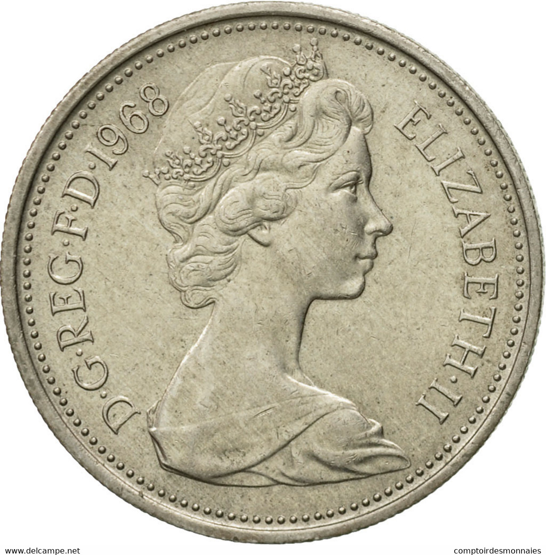 Monnaie, Grande-Bretagne, Elizabeth II, 5 New Pence, 1968, TTB+, Copper-nickel - 5 Pence & 5 New Pence