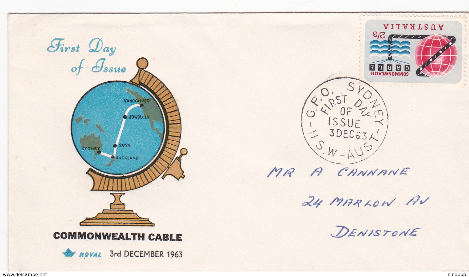 Australia 1963 Opening Of Pacific Telephone Cable, Royal First Day Cover, Type 2 - FDC