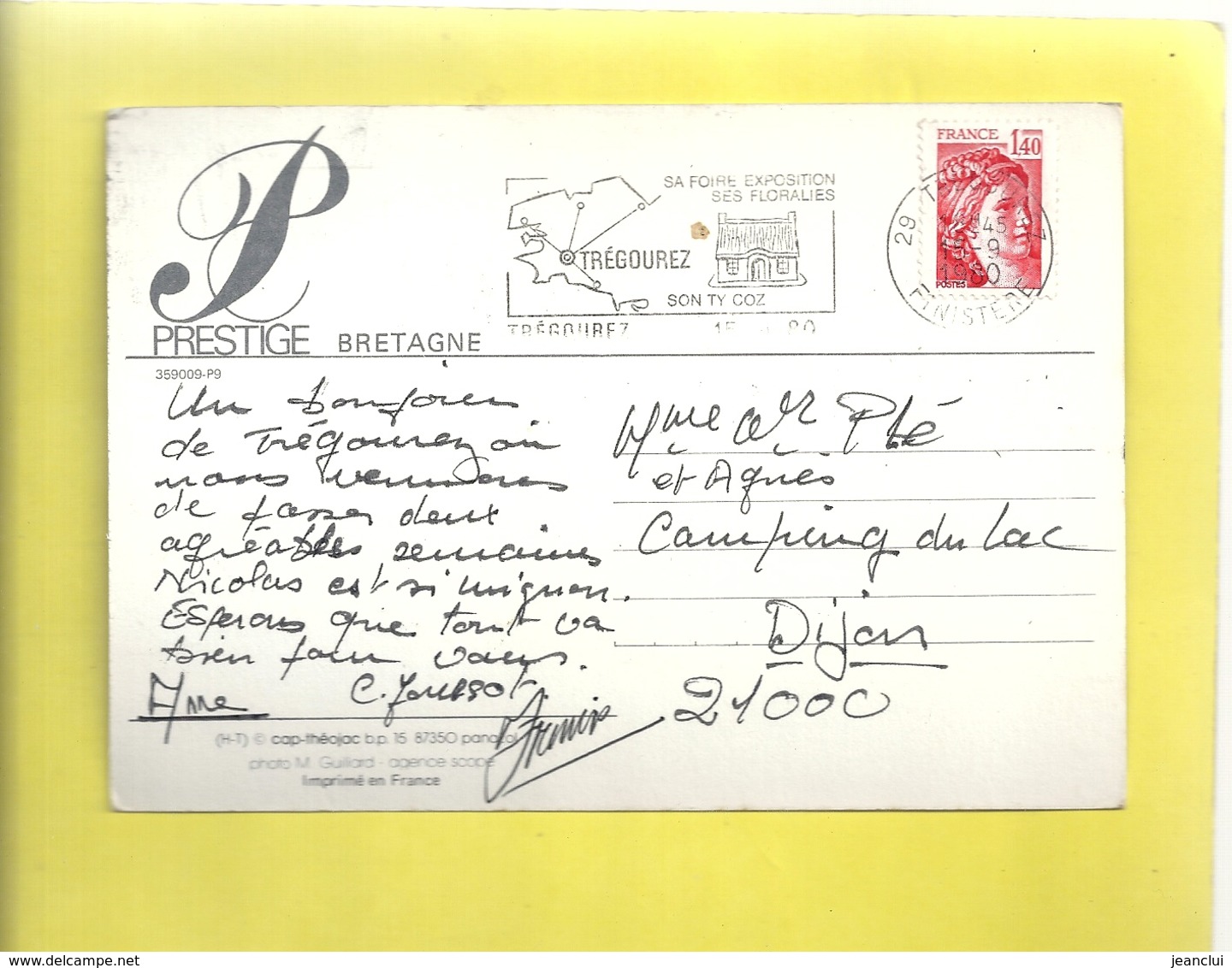 CPM. PRESTIGE DE BRETAGNE . CARTE AFFR AU VERSO A TREGOUREZ LE 15-9-1980 . 2 SCANES - Autres & Non Classés