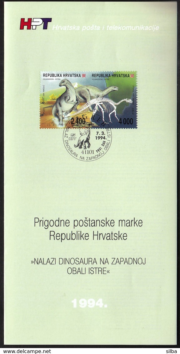 Croatia 1994 / Coastal Dinosaur Finds In West Istria / Prospectus, Leaflet, Brochure - Kroatien