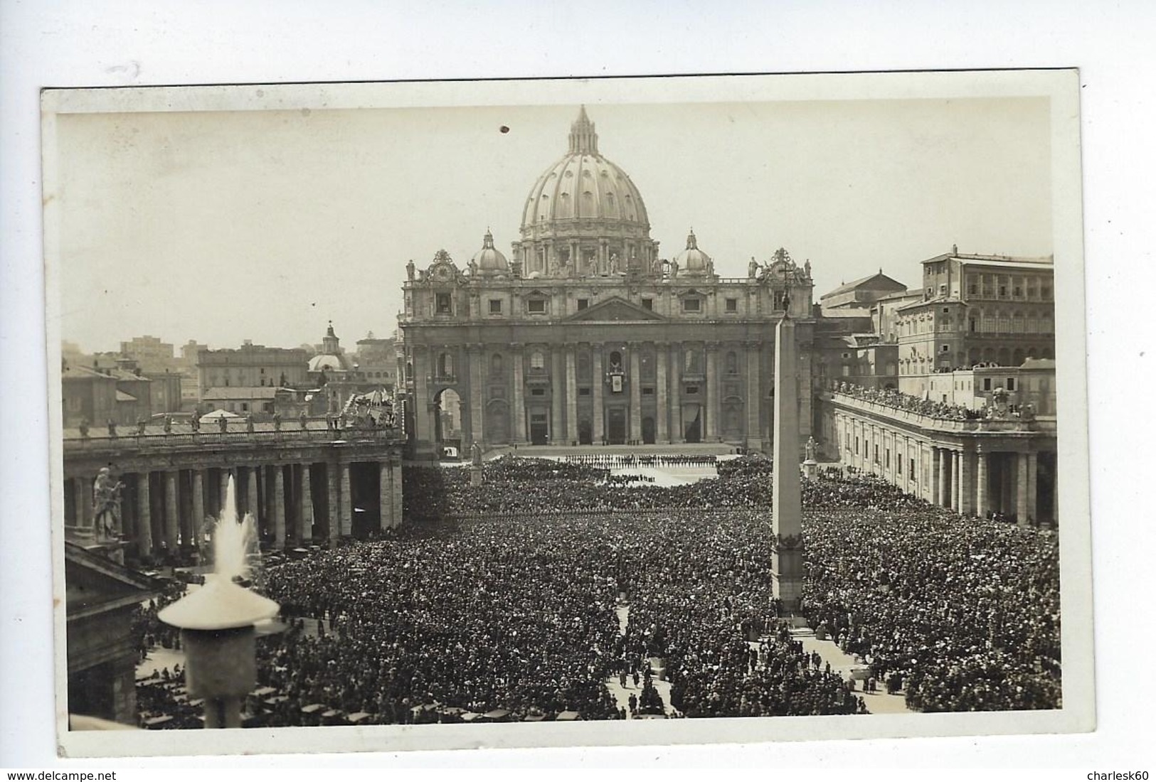 CPA Carte Photo Vatican Rome Place Saint Pierre Bénédiction Urbi Et Orbi Pie XI 1933 - Vatican