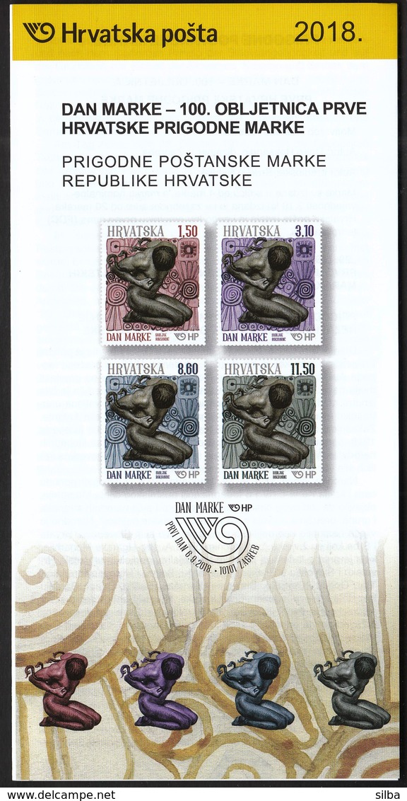 Croatia 2018 / Stamp Day / A Slave Breaking Chains / Prospectus, Leaflet, Brochure - Croacia