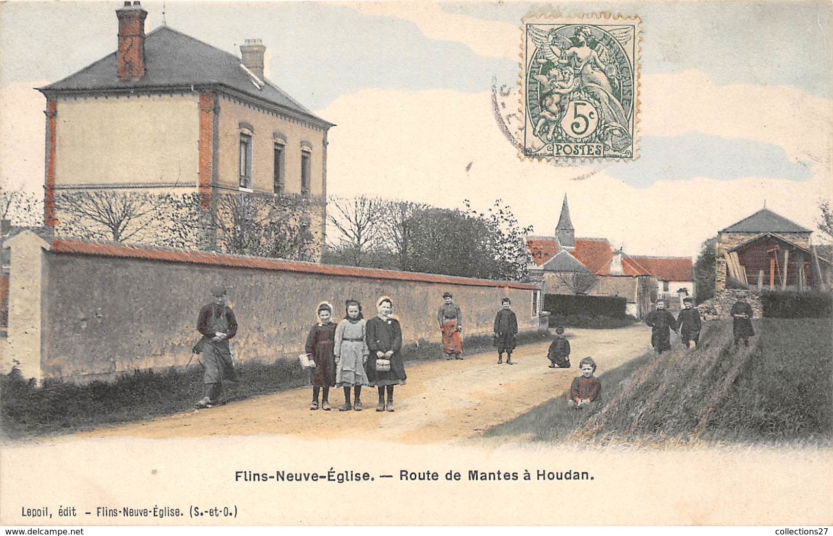 78-FLINS-NEUVE-EGLISE- ROUTE DE MANTES A HOUDAN - Flins Sur Seine