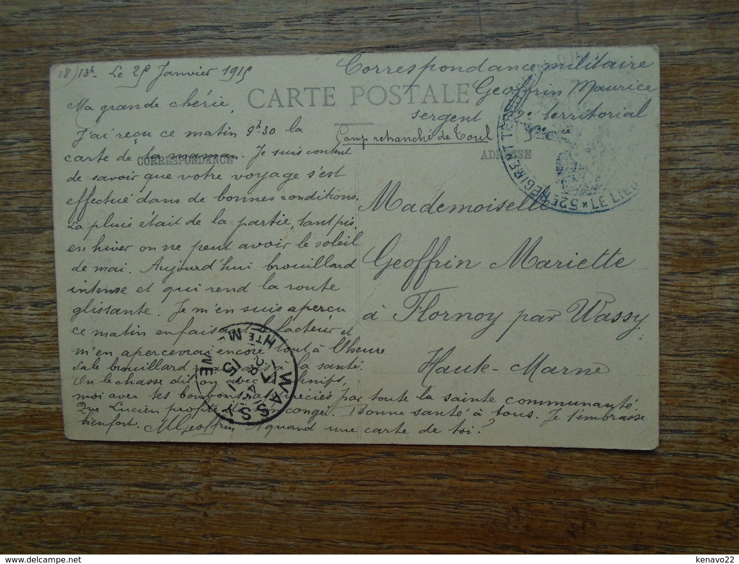 Carte Assez Rare De 1915 , Fusilier De Northumberland , Cousant Ses Boutons " Carte Avec Franchise Militaire " - Guerre 1914-18