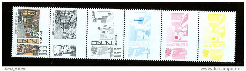 Denmark. Proofs And Original Stamps In 6-stripe, MNH. Under 5000 Piece. - Proofs & Reprints