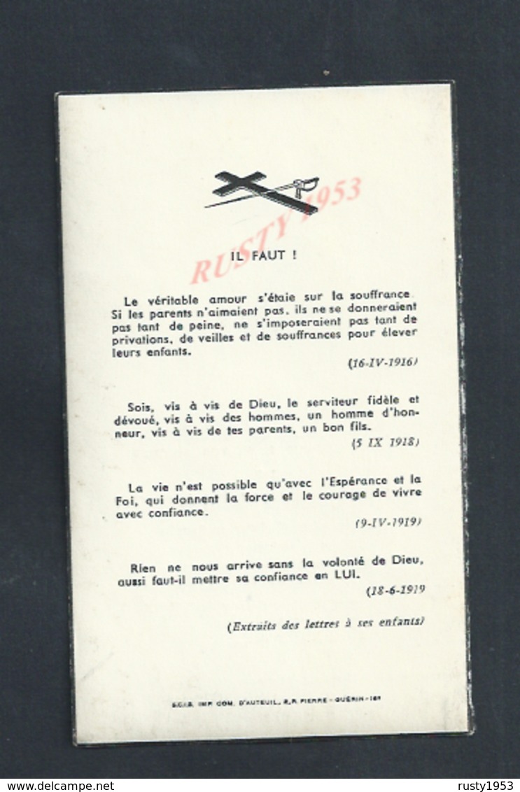 MILITARIA FAIRE PART DE DECÉ SOLDAT OCTAVE BURETEL DE CHASSEY COMMANDANT AVIATION CROIX DE GUERRE CHÂTEAU DE VILLARS : - Décès