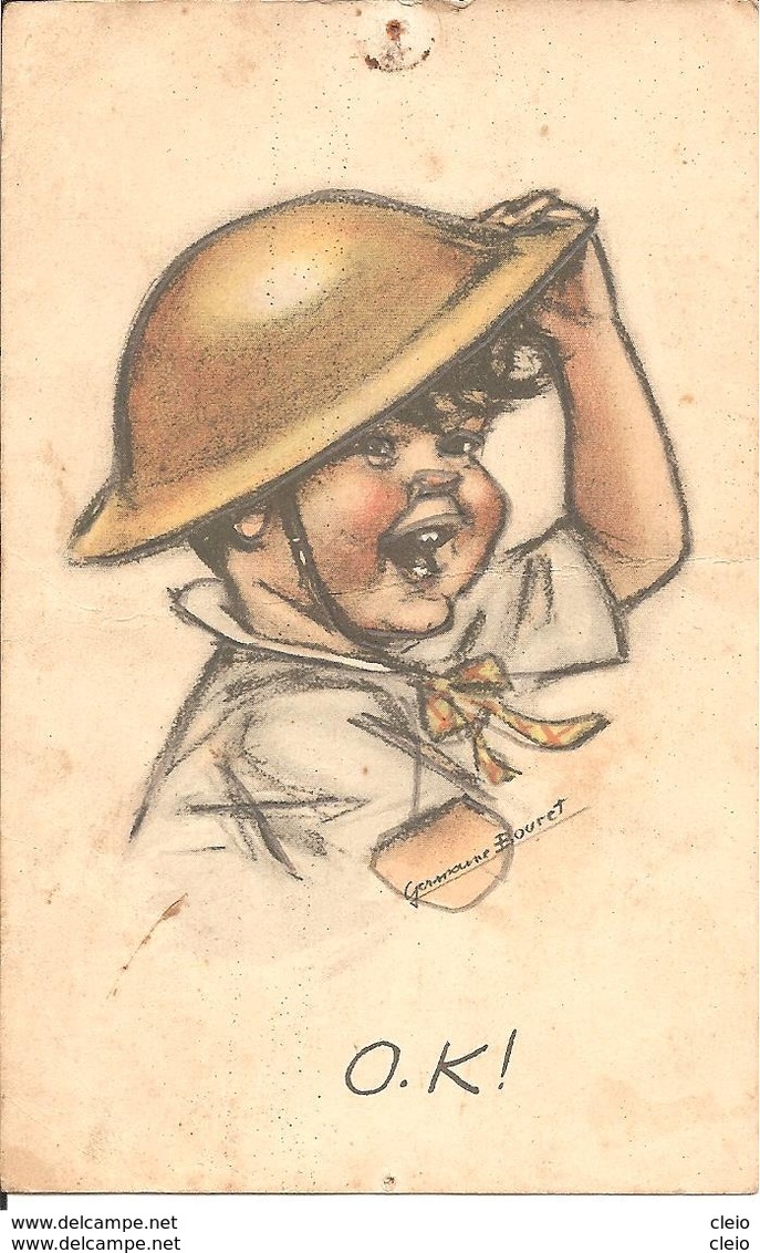 Carte Postale OK Enfant Militaire Germaine Bouret - Bouret, Germaine