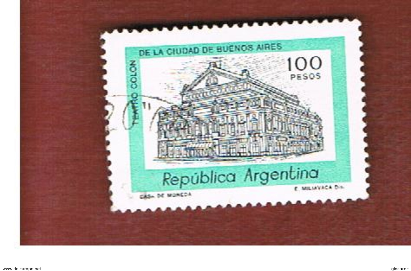 ARGENTINA - SG 1544  - 1977  BUILDINGS:   COLUMBUS THEATRE DE BUENOS AIRES   -   USED ° - Oblitérés