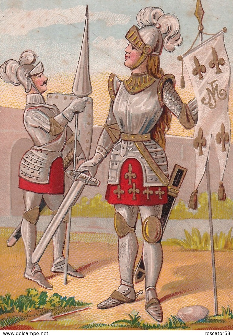 Rare Chromo Sans Pub Jeanne D'arc Et Chevalier - Andere & Zonder Classificatie