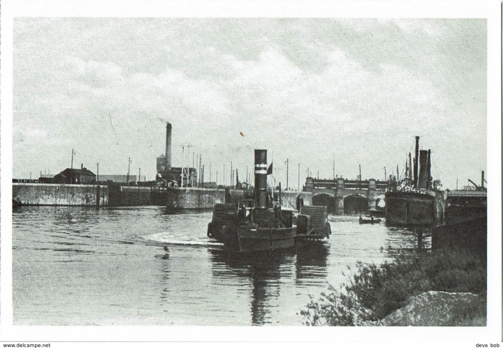 Shipping Postcard Manchester Ship Canal Mode Wheel Lock C1910 Paddle Tug - Tugboats