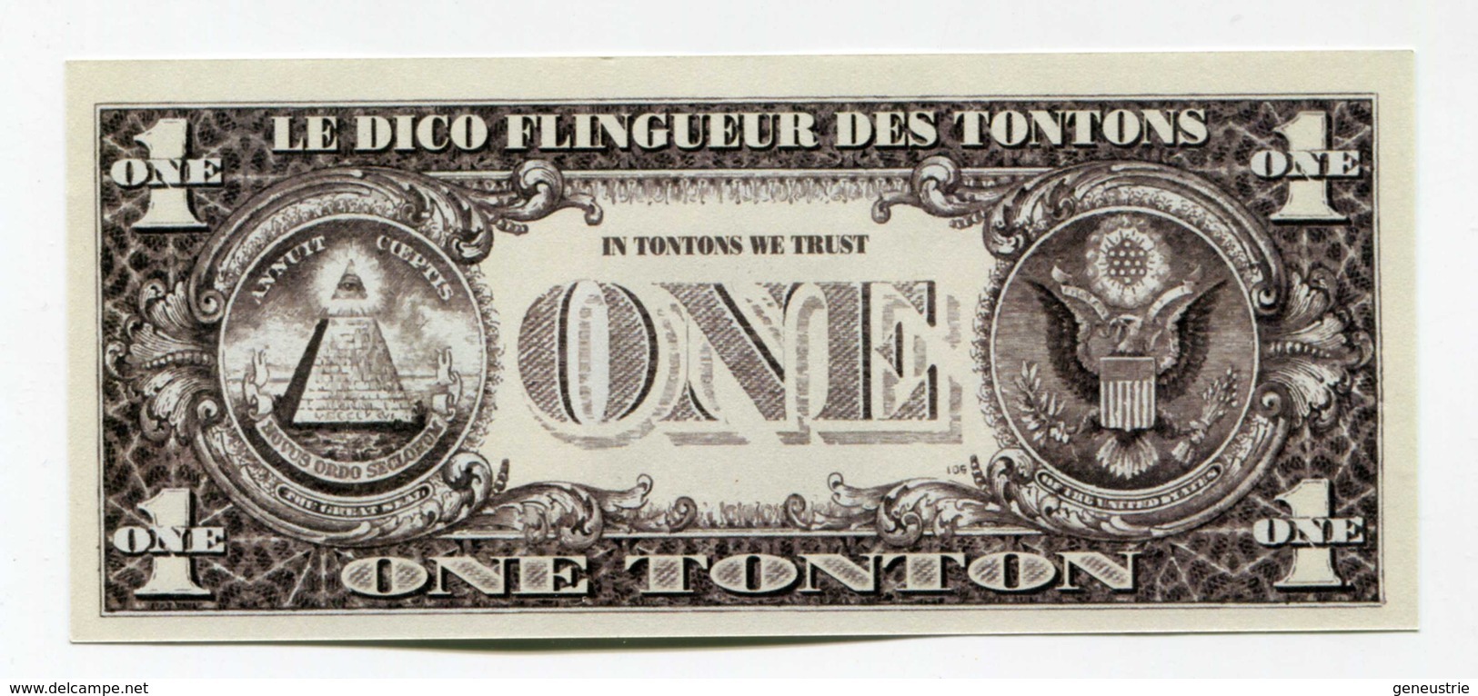 Série De 5 Billets Fantaisie Inspirés Du Dollar "One Tonton - Les Tontons Flingueurs - Rueil-Malmaison" Cinéma - Fictifs & Spécimens