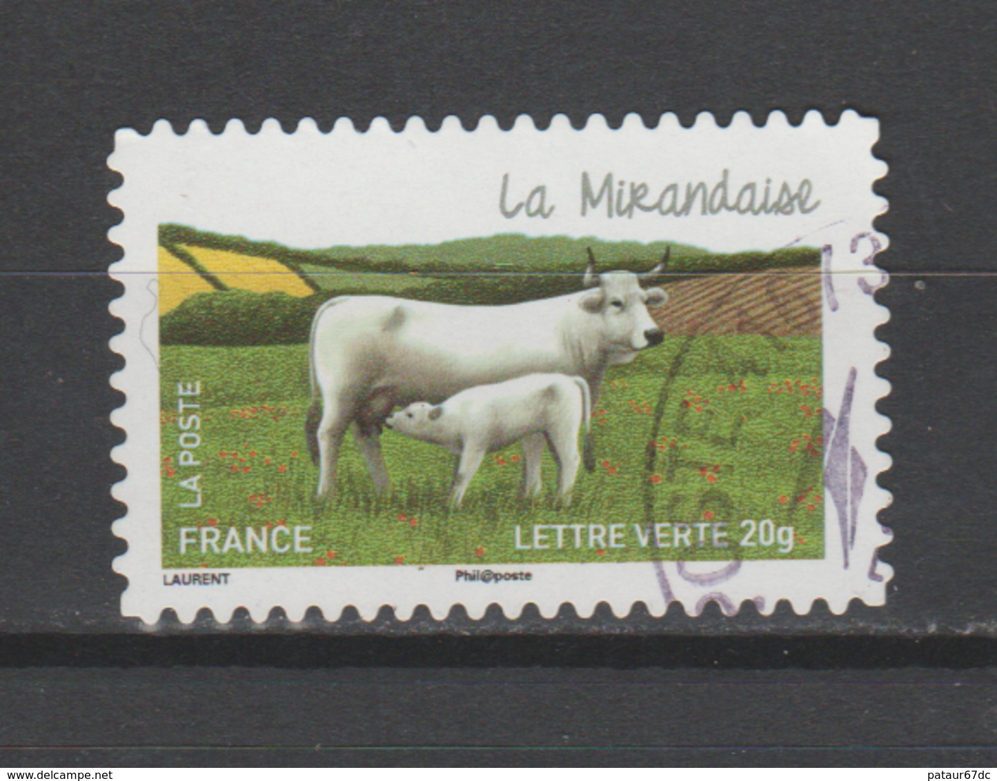 FRANCE / 2014 / Y&T N° AA  957 : "Vaches" (Mirandaise) - Choisi - Cachet Rond - Autres & Non Classés