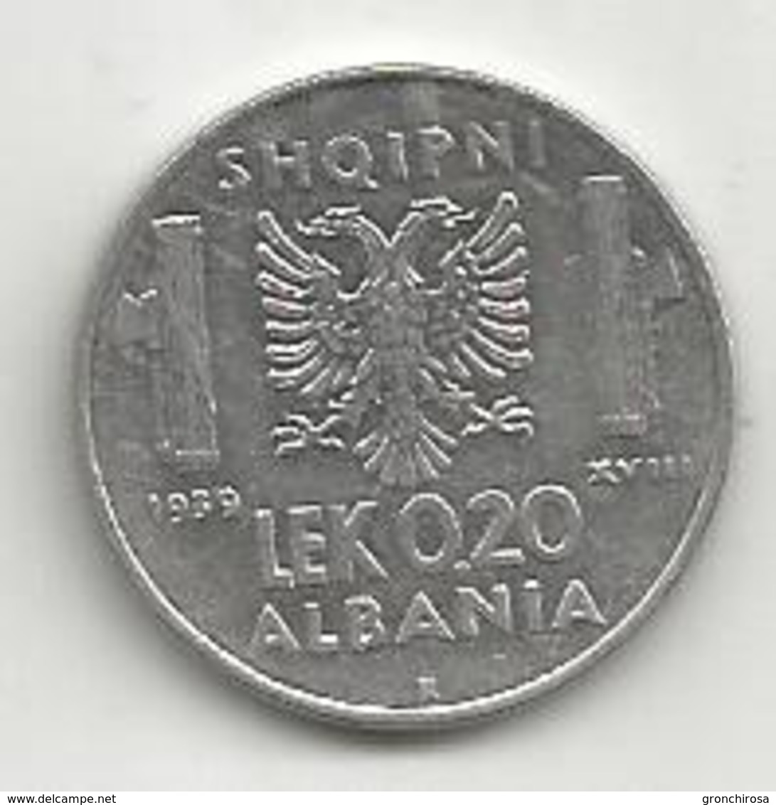 Albania Italiana, 1939a, 0,20 Lek, Vittorio Emanuele. ANTIMAGNETICA. - Albania