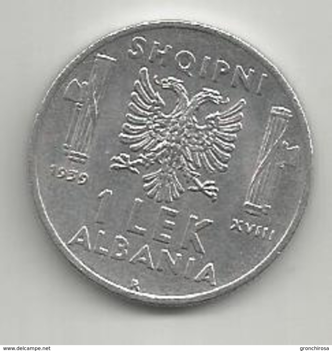 Albania Italiana, 1939, 1 Lek, Vittorio Emanuele. - Albanie