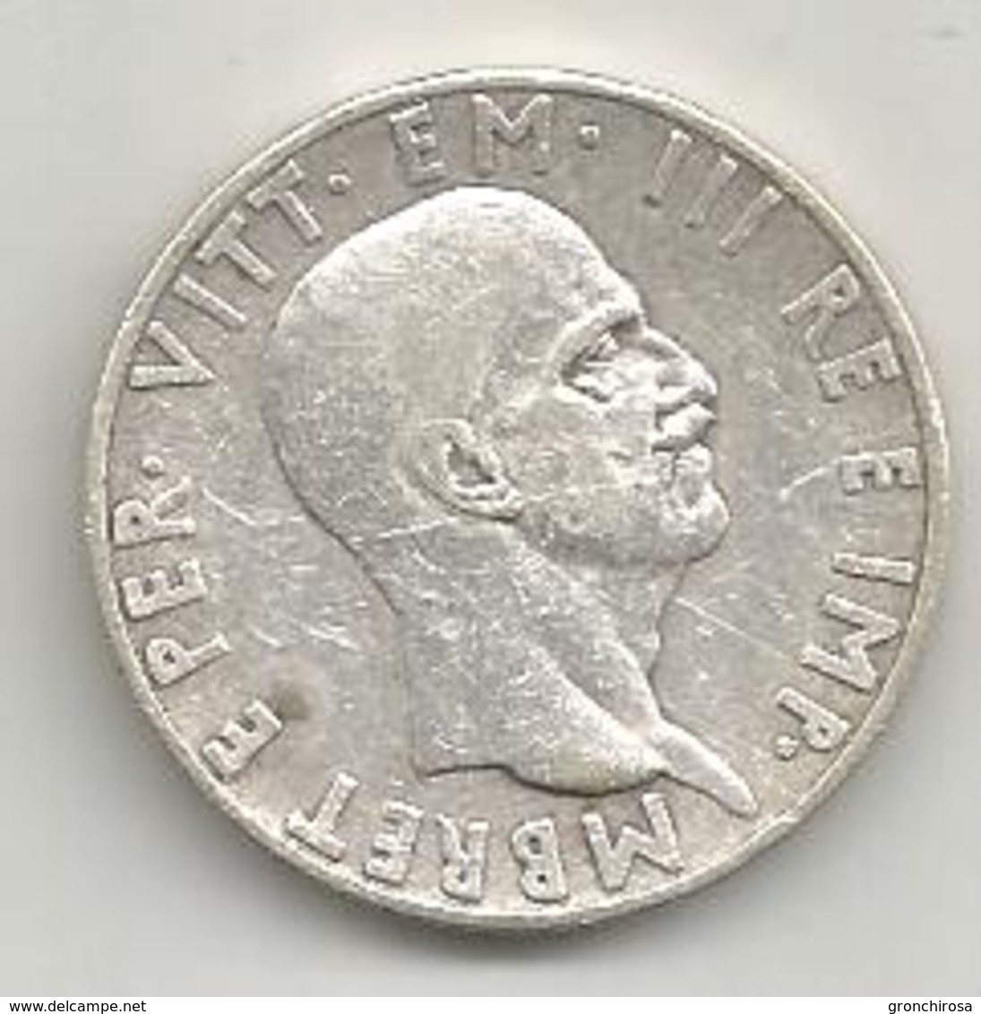 Albania Italiana, 1939, 10 Lek Ag., Vittorio Emanuele. - Albania