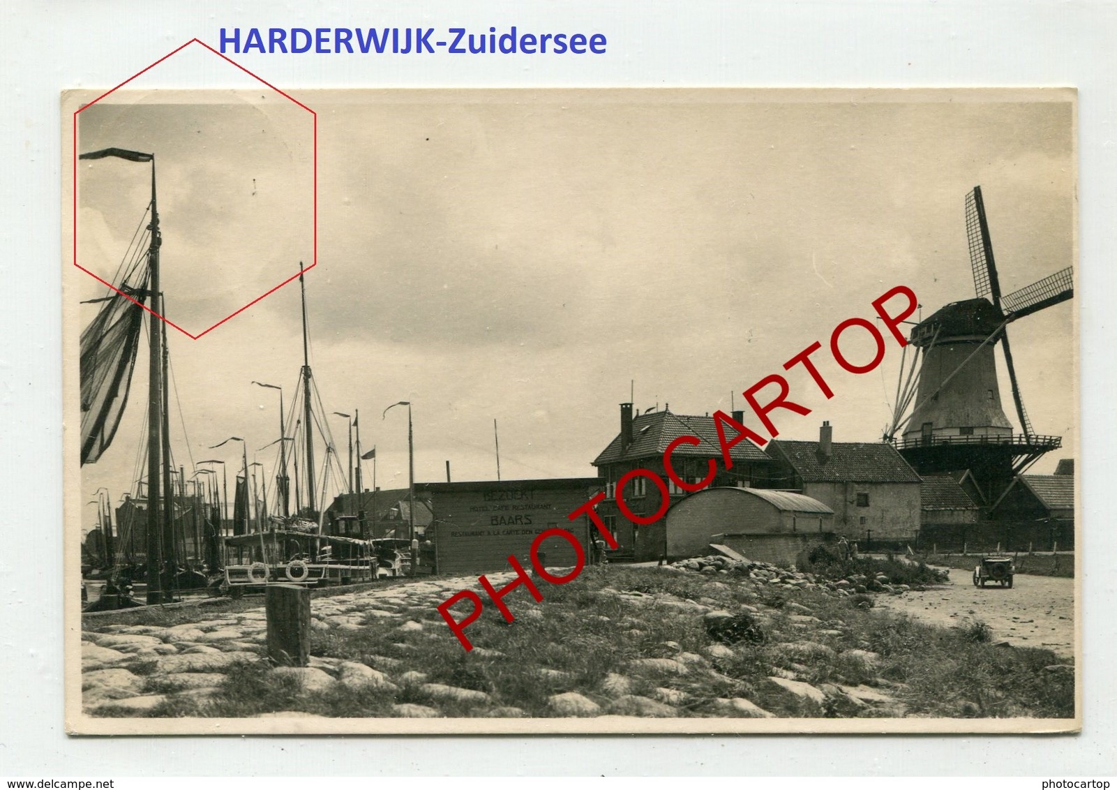 HARDERWIJK-MOULIN A VENT-WINDMUEHLE-PORT-Bateaux-CARTE PHOTO-NIEDERLANDE- - Harderwijk