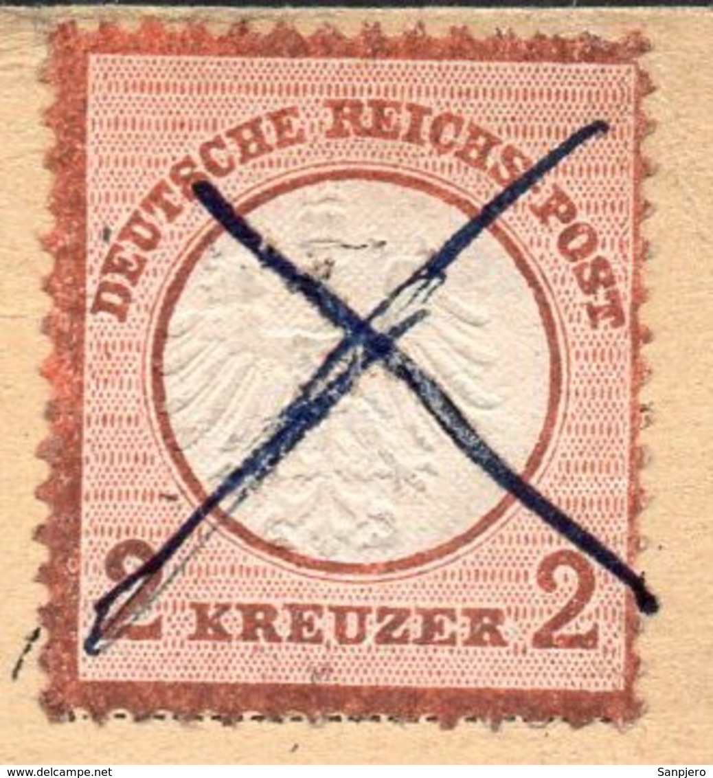 GERMANY EMPIRE 1872. POSTKARTE BRUSTSCHILDE 2 KR MiNr8 (MANUSCRIPT CANCELLATION), CATALOGUE VALUE 450€ / STAMPED - Brieven En Documenten