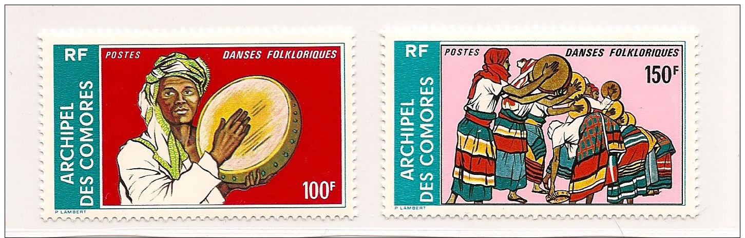 Comores - 1975 - N°Yv. 104A Et 104B - Danses Folkloriques - Neuf Luxe ** / MNH / Postfrisch - Unused Stamps