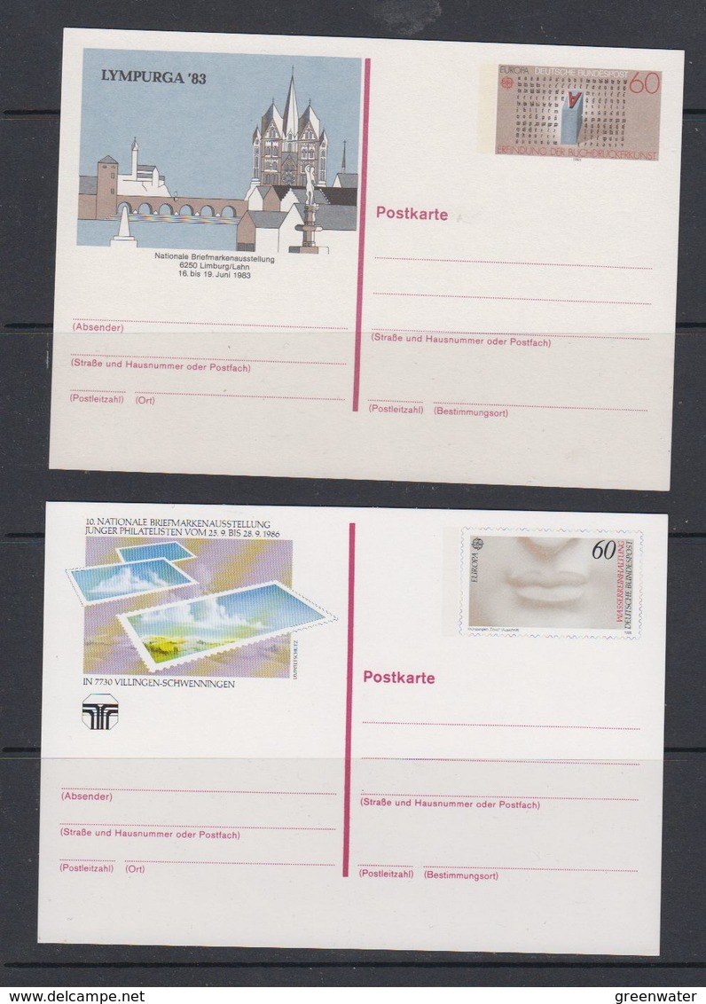Europa Cept 1983 + 1986 Germany Postal Stationery Unused (40450) - 1983