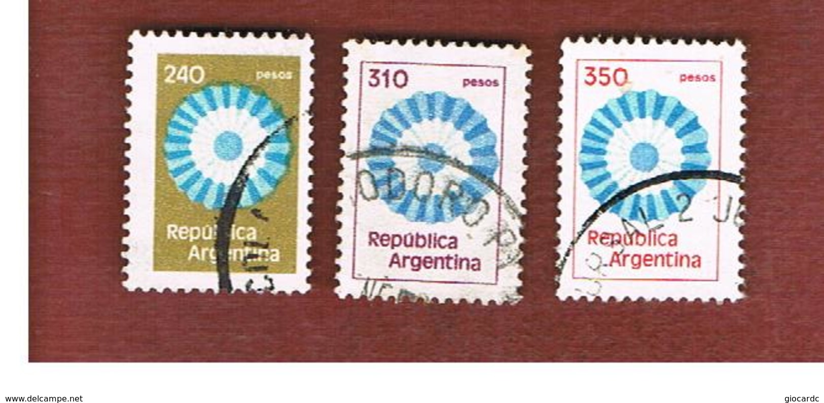 ARGENTINA - SG 1624.1632c  - 1979 ROSETTE (3 STAMPS OF THE CURRENT SERIE)    -   USED ° - Usados