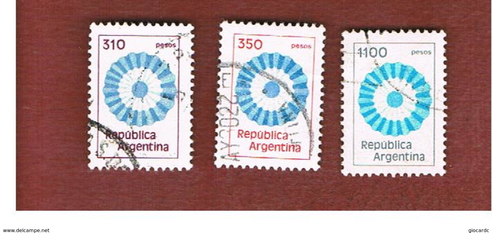 ARGENTINA - SG 1624.1632c  - 1979 ROSETTE (3 STAMPS OF THE CURRENT SERIE)    -   USED ° - Usati