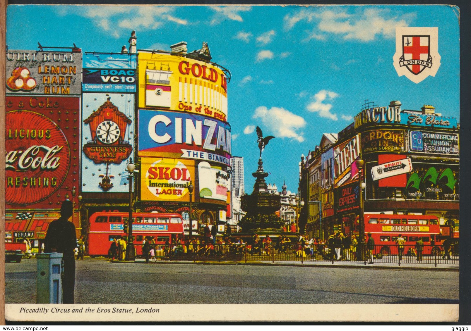 °°° 12186 - UK - LONDON - PICCADILLY CIRCUS AND THE EROS STATUE - 1983 With Stamps °°° - Piccadilly Circus