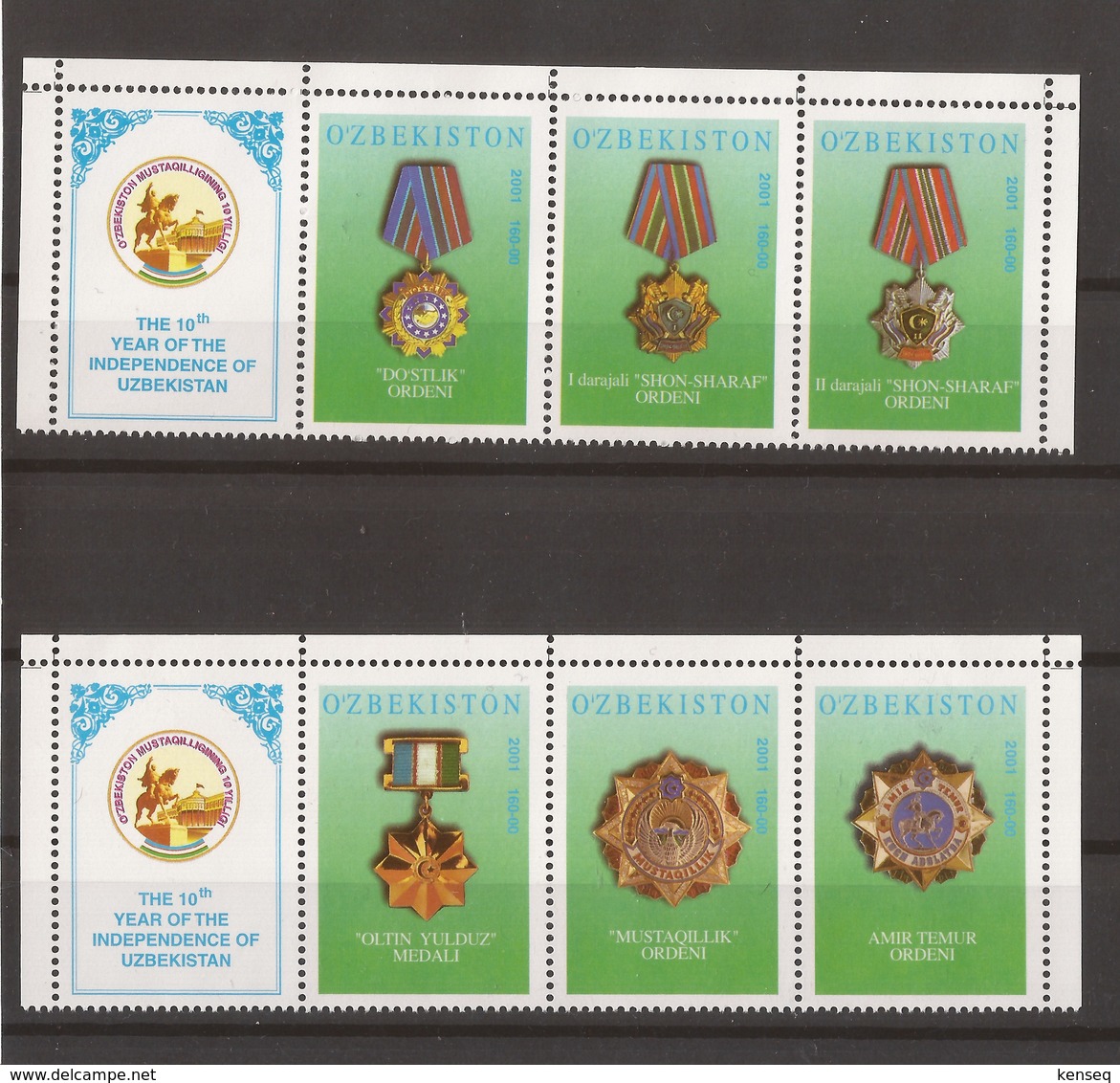 Uzbekistan 2001 - MNH - Medals - Uzbekistan