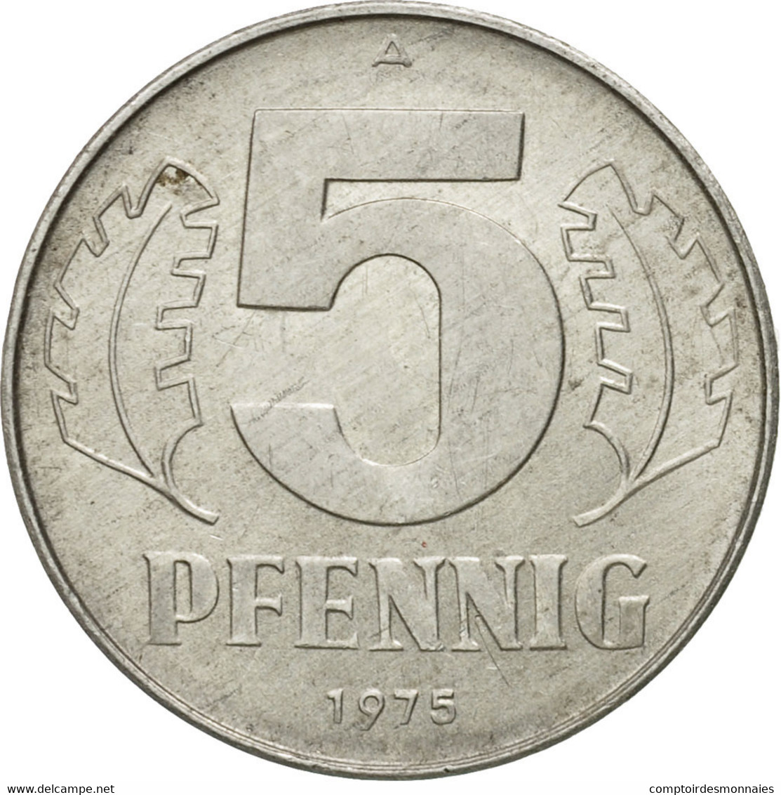 Monnaie, GERMAN-DEMOCRATIC REPUBLIC, 5 Pfennig, 1975, Berlin, TTB, Aluminium - 5 Pfennig
