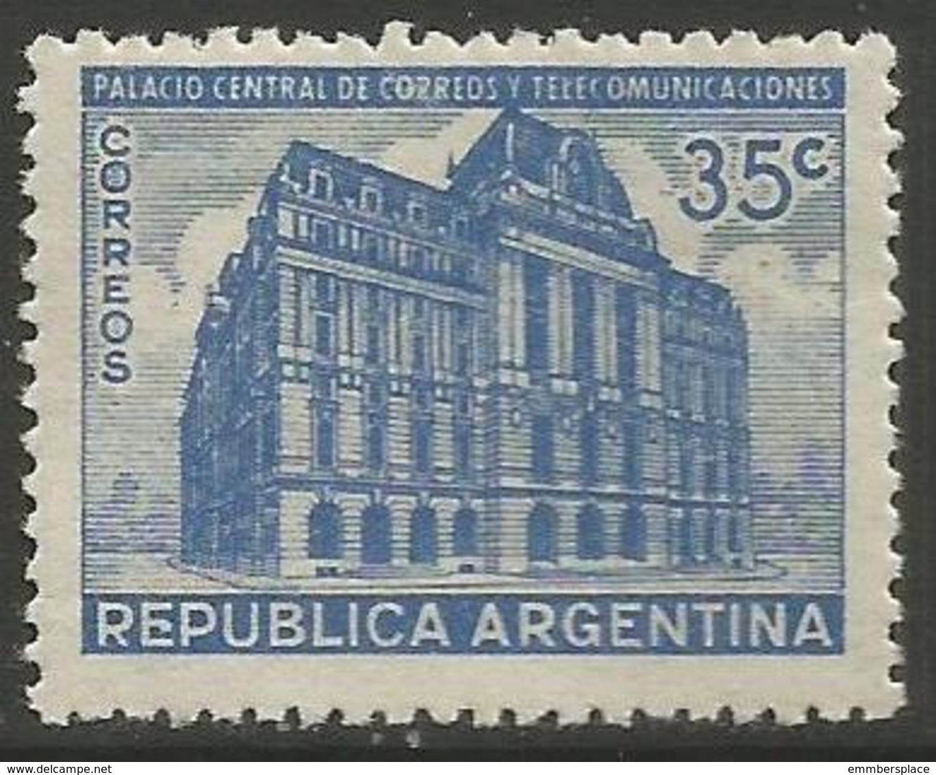 Argentina - 1945 Post Office 35c MNH **     Sc 541 - Unused Stamps