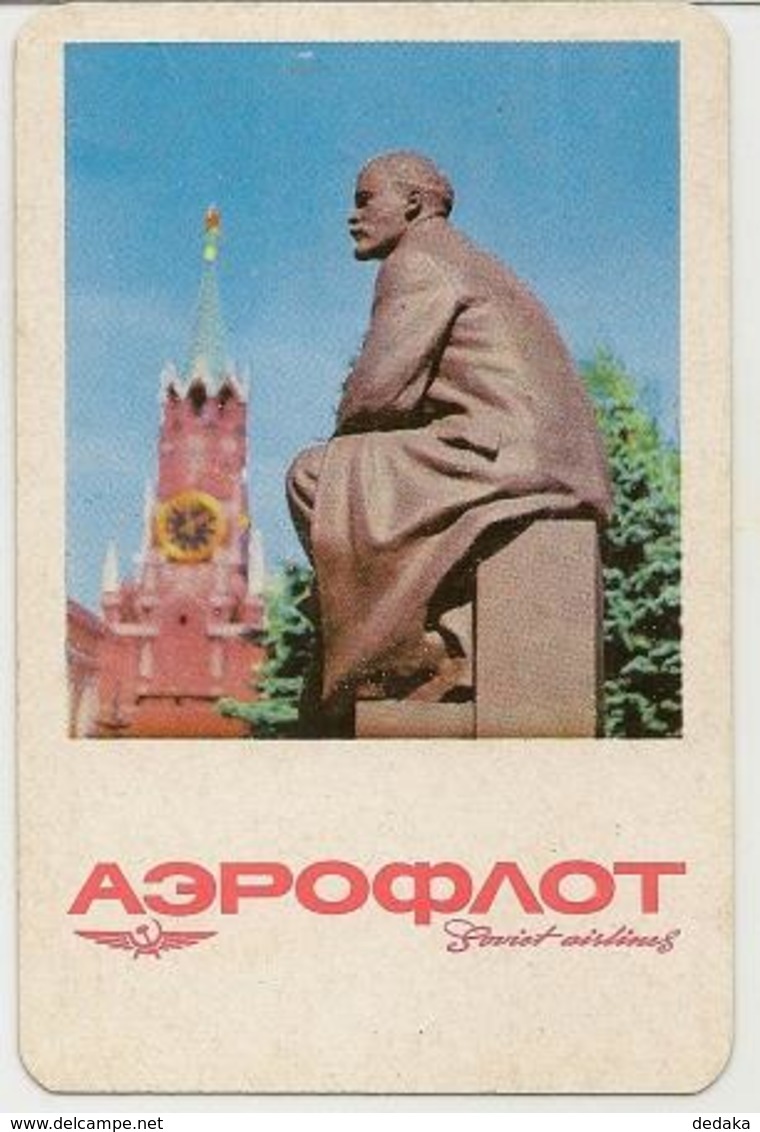 Calendar Russia - USSR 1970 - Aeroflot - Lenin - A Monument - The Kremlin - Vintage - History - Petit Format : 1961-70