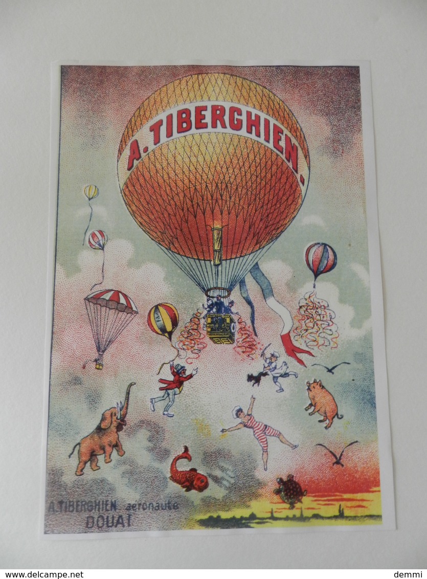 Affichette A. Tiberghien - Aéronaute - Douai - Affiches