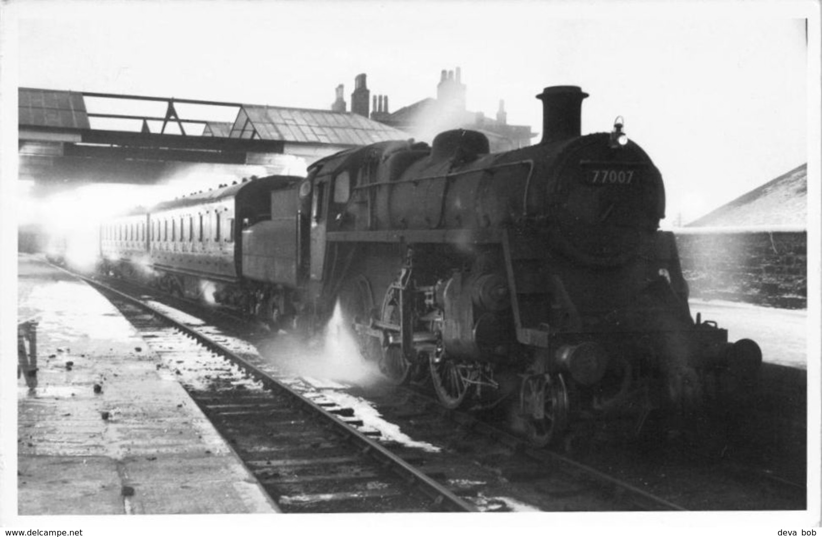 Railway Photo BR 3MT 77007 Kilmarnock 1964 Standard 2-6-0 Loco - Trains