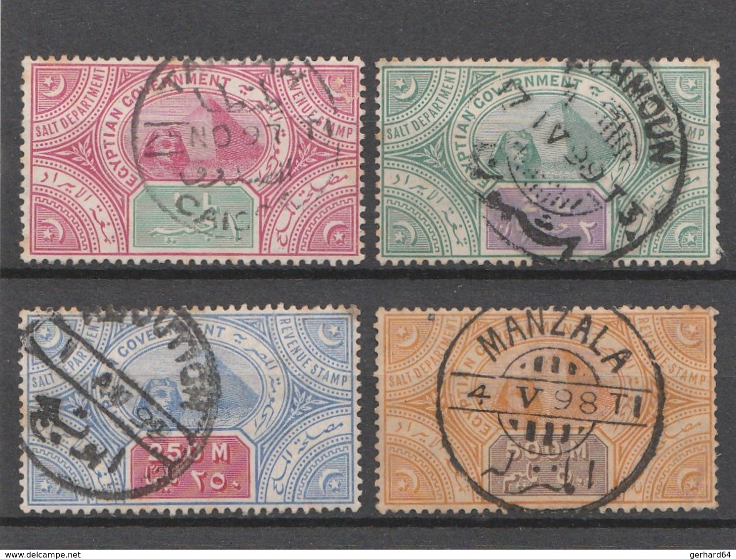 1894 – EGYPTIAN  GOVERNMENT – REVENUE STAMP (Fiscaux) – SALT DEPARTMENT - 1866-1914 Ägypten Khediva