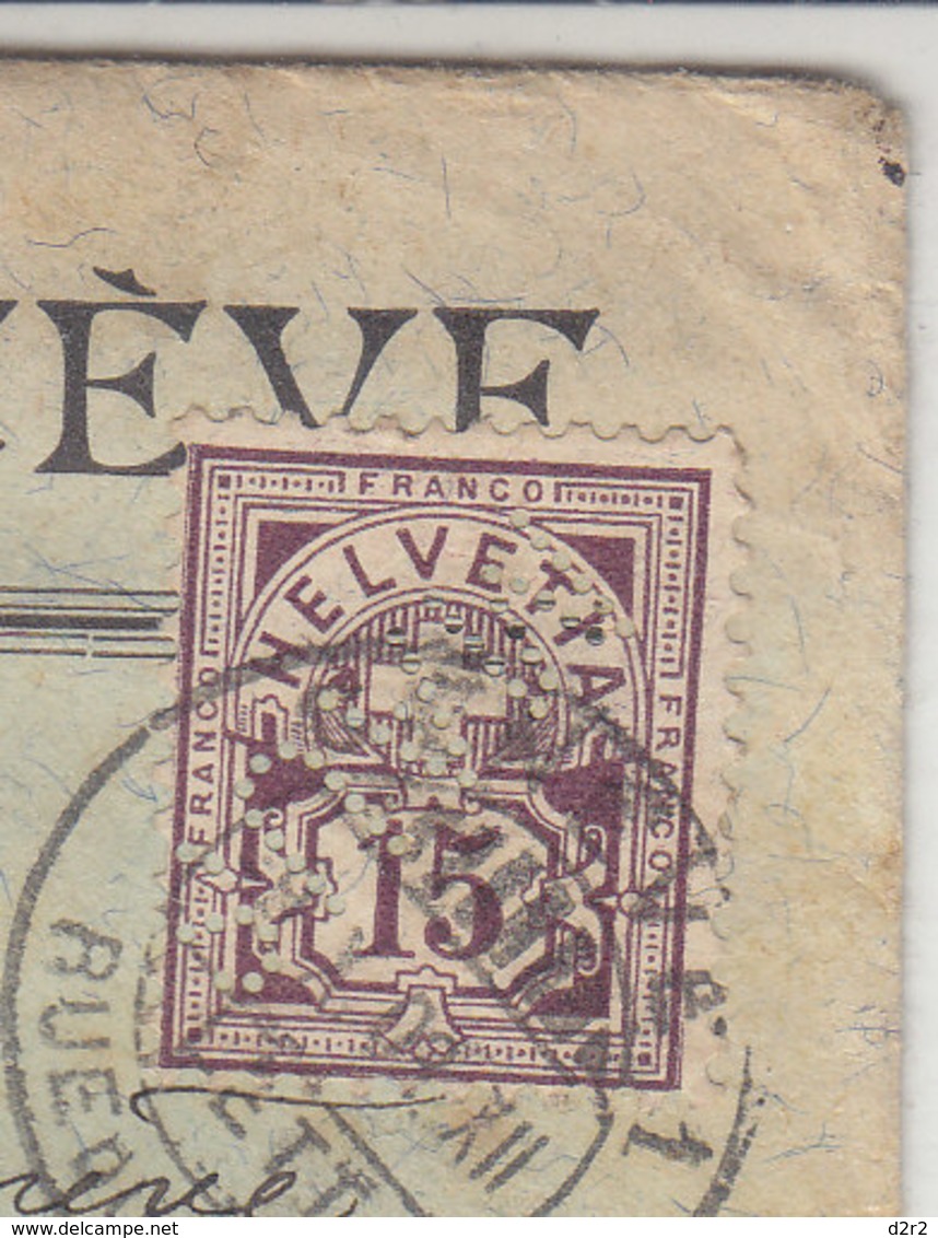 PERFORE - NUM 68B SUR LETTRE AVEC LOGO PRIVE - MAUS FRERES- GENEVE - 1903 - COTE 50.-- CHF - Perforadas