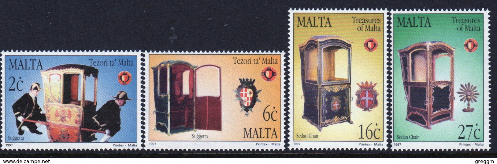 Malta 1997 Set Of Stamps To Celebrate Treasures Of Malta Sedan Chairs. - Malta