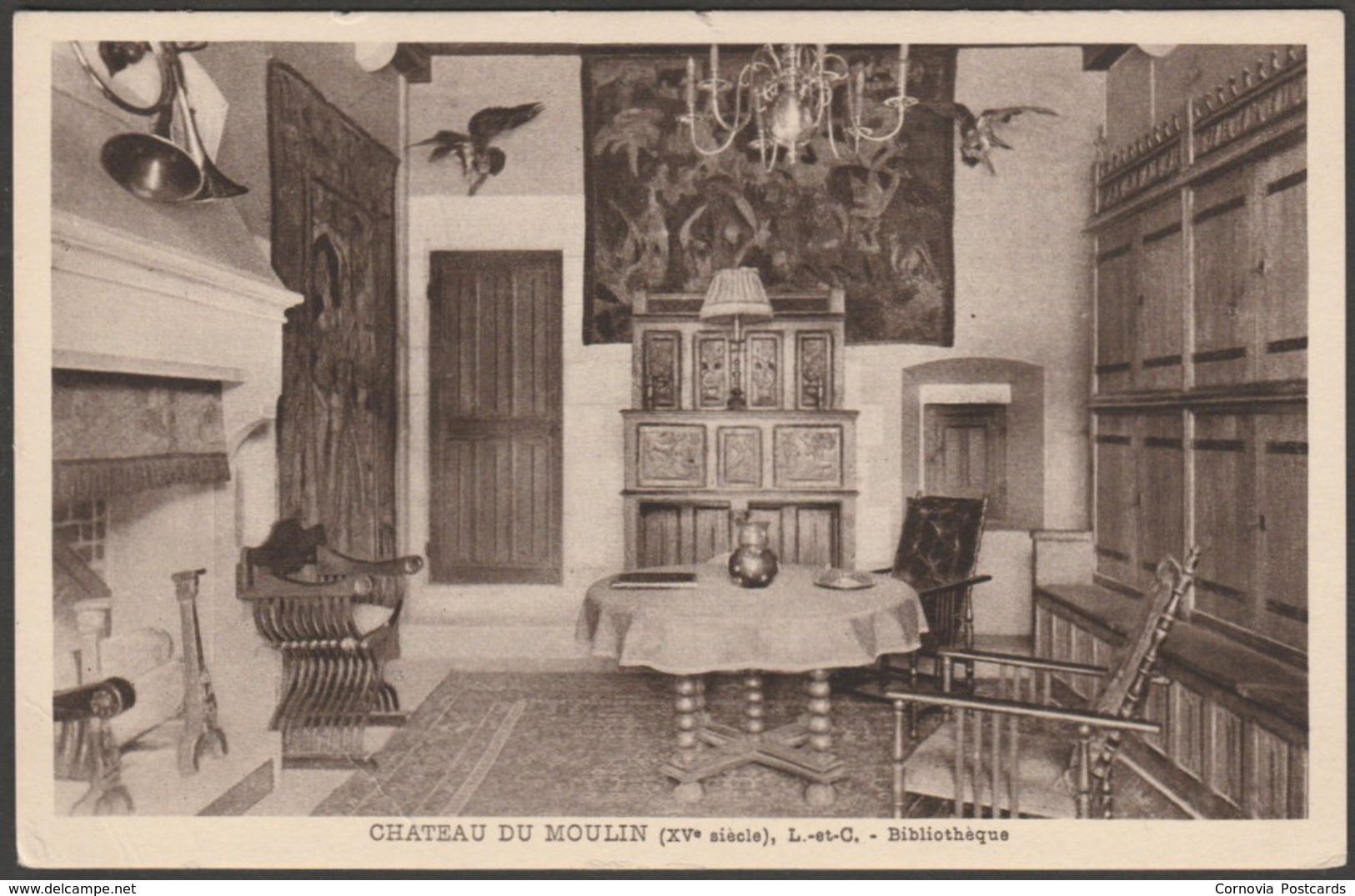 Bibliotèque, Château Du Moulin, Lassay-sur-Croisne, C.1920s - CPA - Other & Unclassified