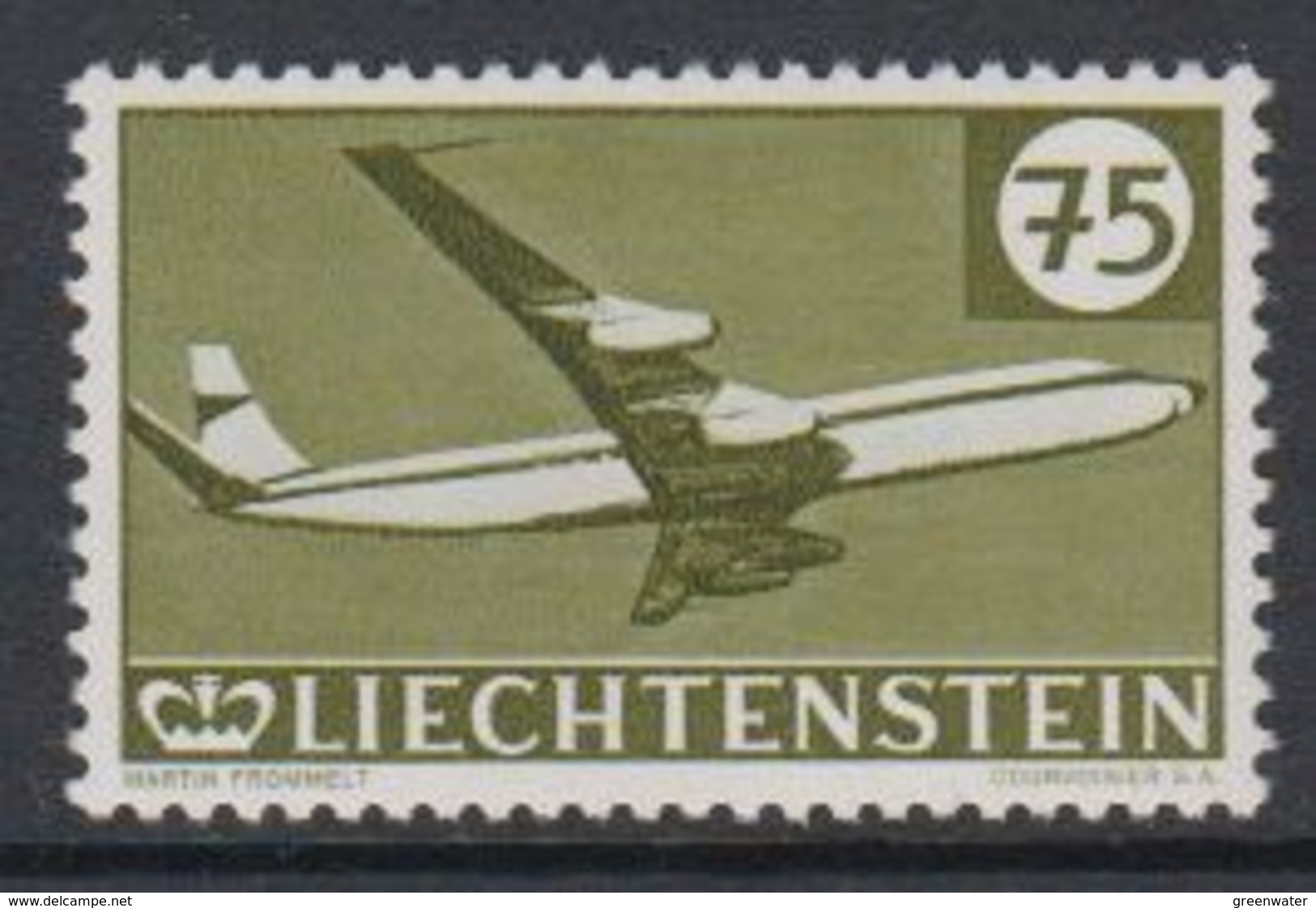 Liechtenstein 1960 Airmail / 30J. Flugpostmarken 75Rp Douglas DC8 **mnh (spots In Gum) (40451H) - Aéreo