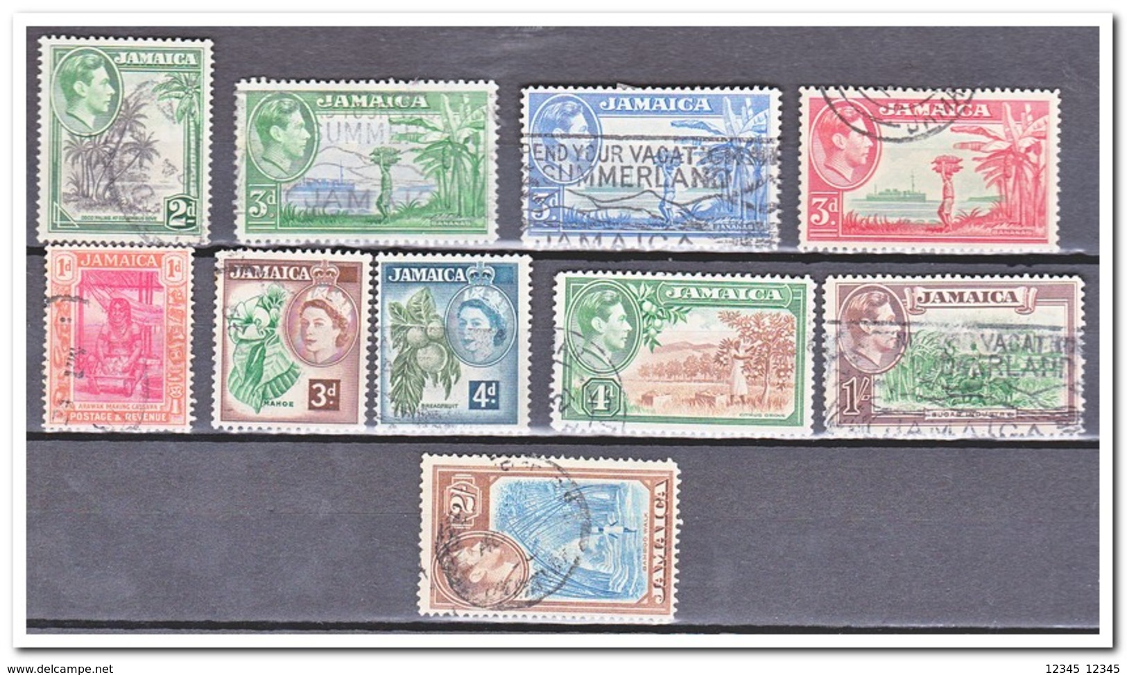 Jamaica, Gestempeld USED, 10 Old Stamps ( Good Condition ) - Jamaica (1962-...)