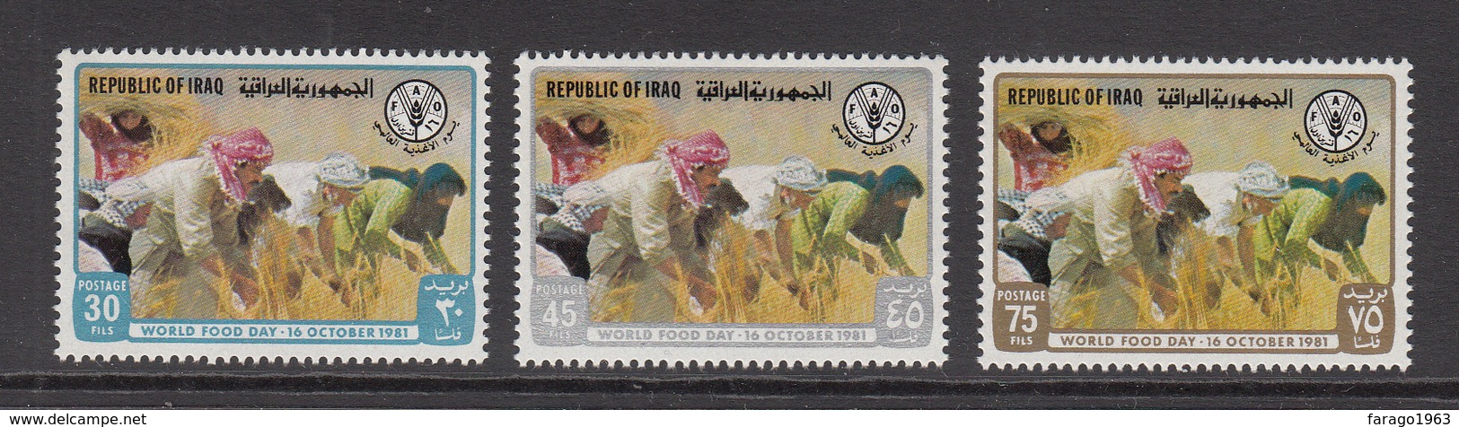 1981 Iraq World Food Day FAO Complete Set Of 3 MNH - Iraq
