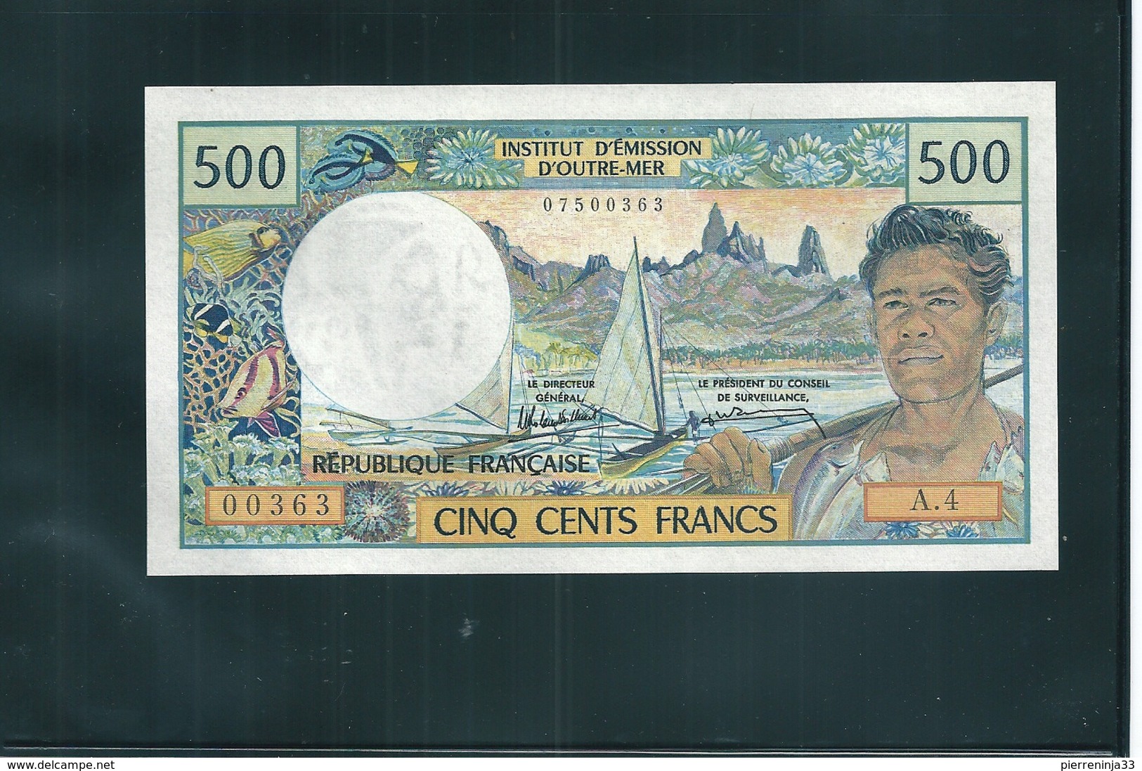 Billet  Caisse Centrale De La France D'Outre-Mer,  Papeete , Polynésie , 500 F - Autres & Non Classés