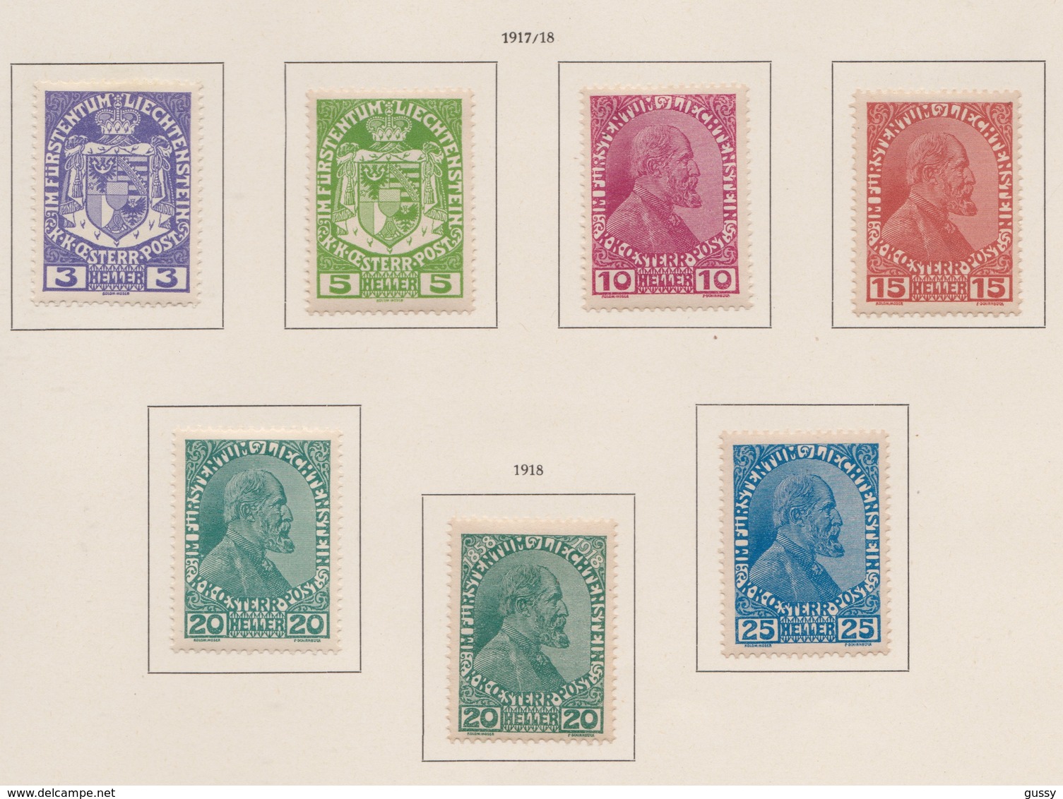 LIECHTENSTEIN 1917-18:   Série Complète Neuve *,   TTB - Collections