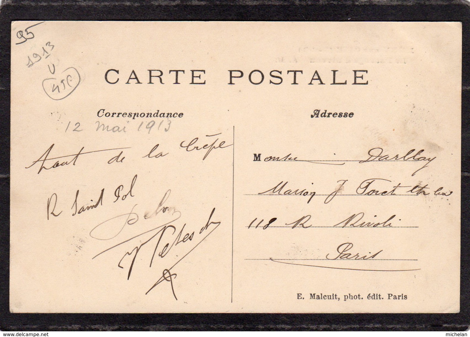 CPA  95    MERY-SUR-OISE---LE PASSAGE A NIVEAU---1913 - Mery Sur Oise