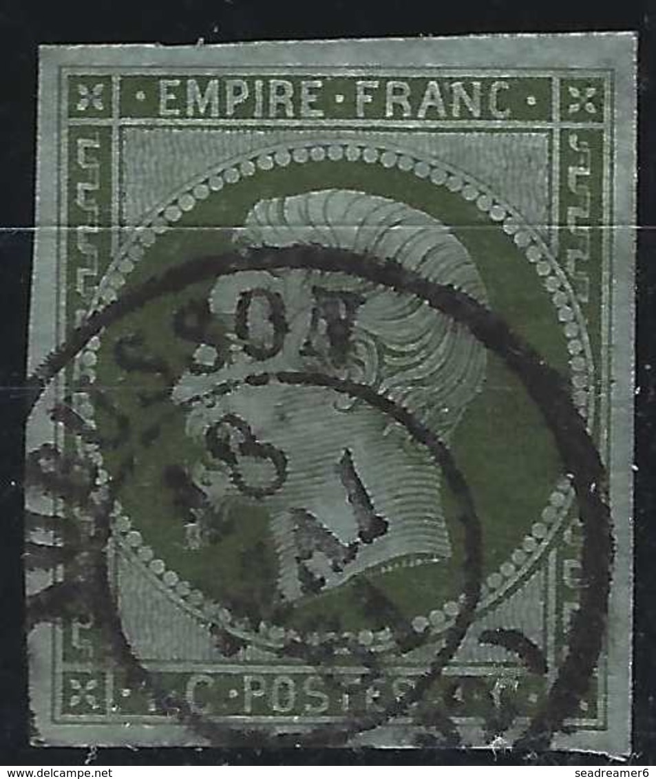 FRANCE Empire 1860 N°11b Vert Bronze Obl Dateur D'Aubusson Superbe - 1853-1860 Napoleon III