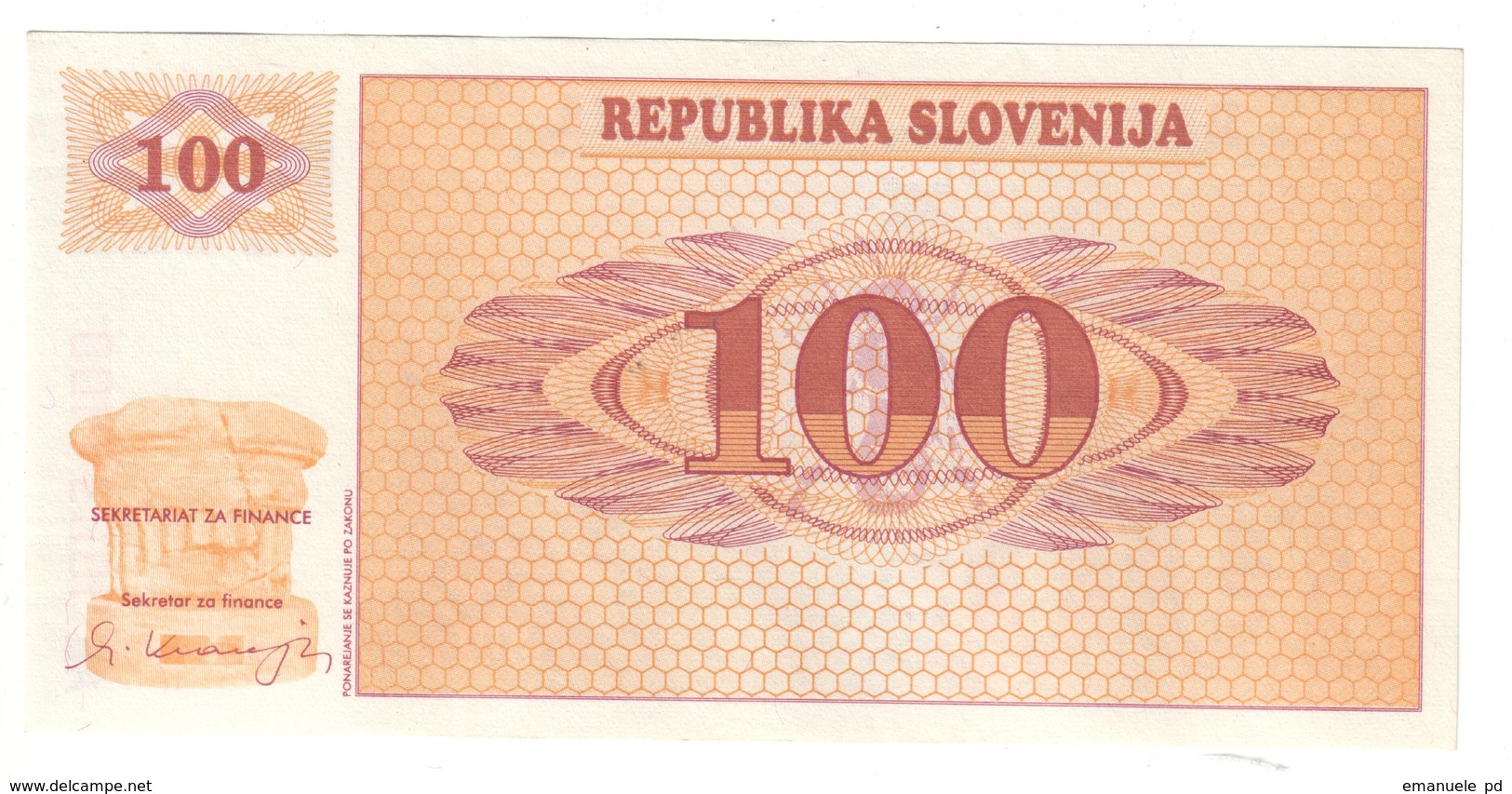 Slovenia 100 Tolarjev 1990 UNC - Slovenia